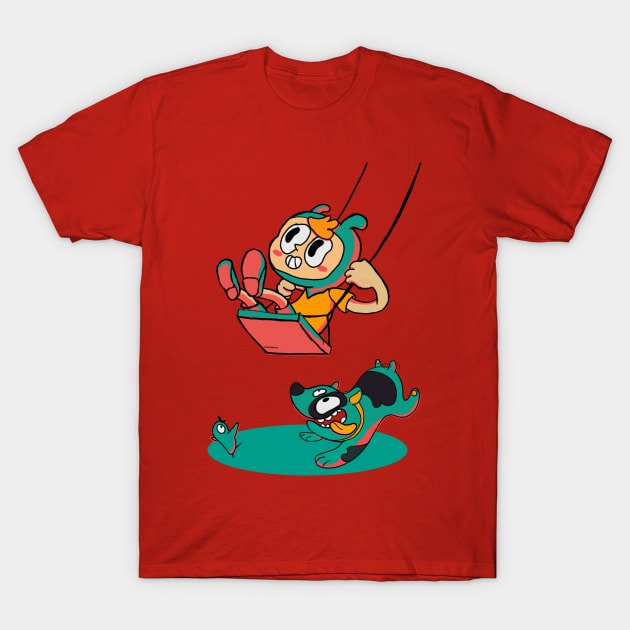 child and his dog T-Shirt by Tamarauniverse96